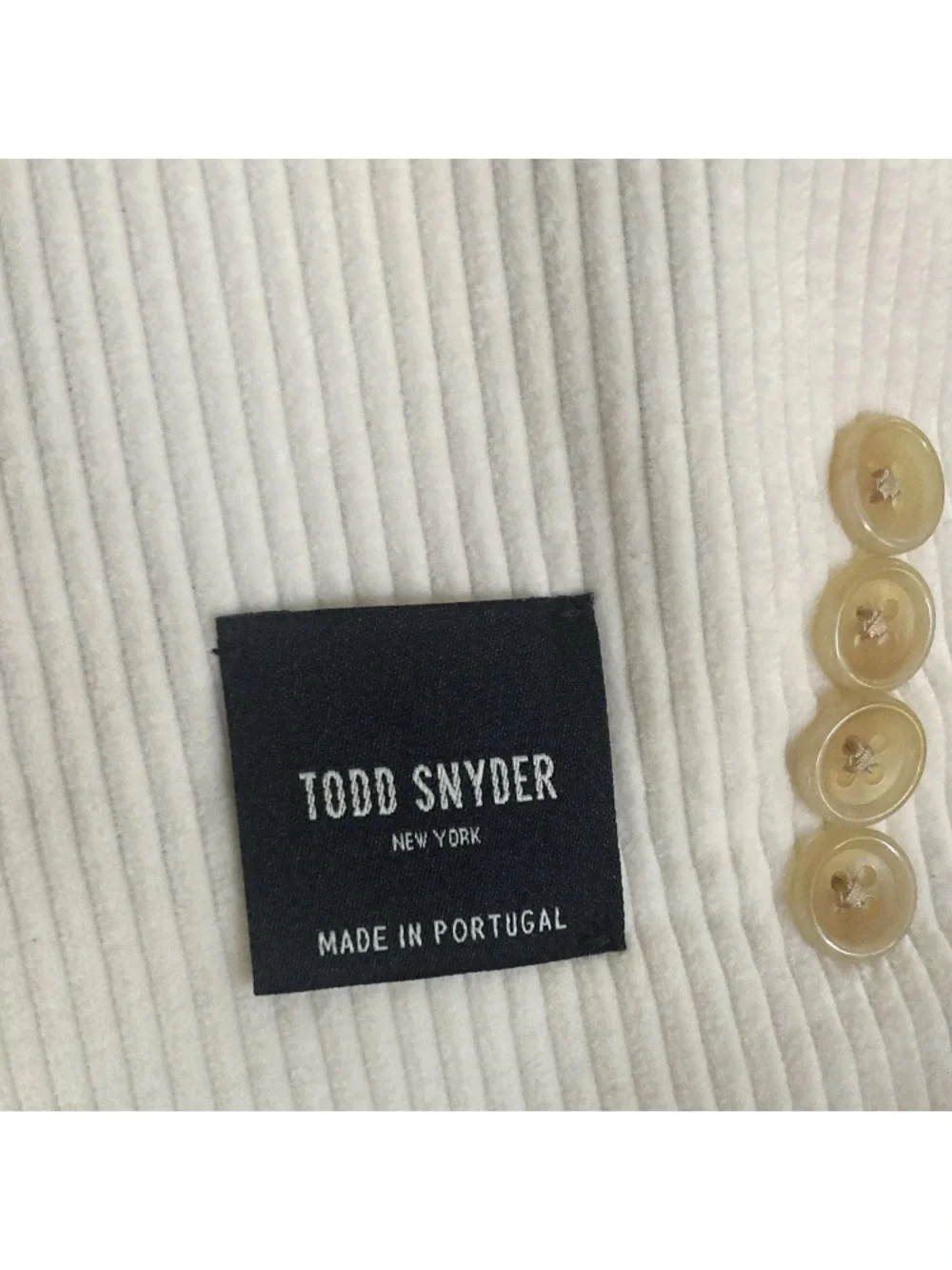 Todd Snyder Men's Cream Corduroy Blazer - Classic Single-Breasted Style